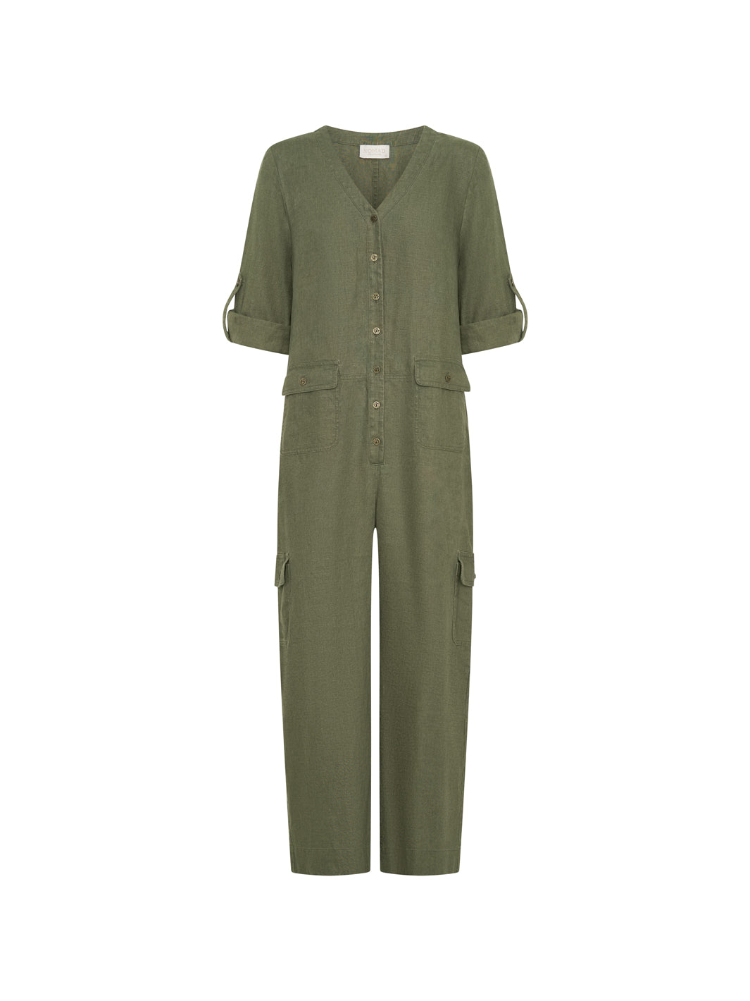 Mara Linen Jumpsuit Olive