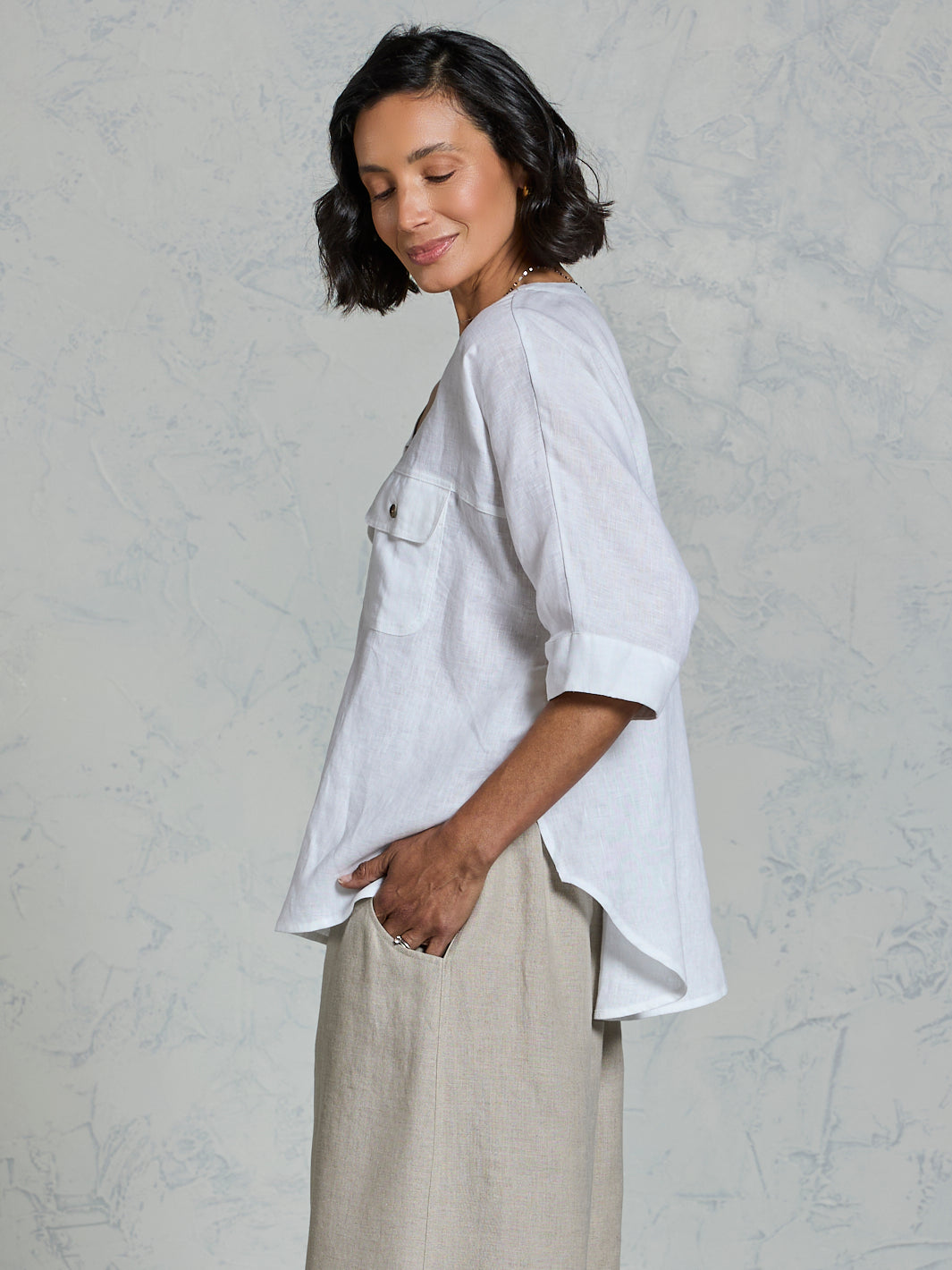 Dune French Linen Shirt White