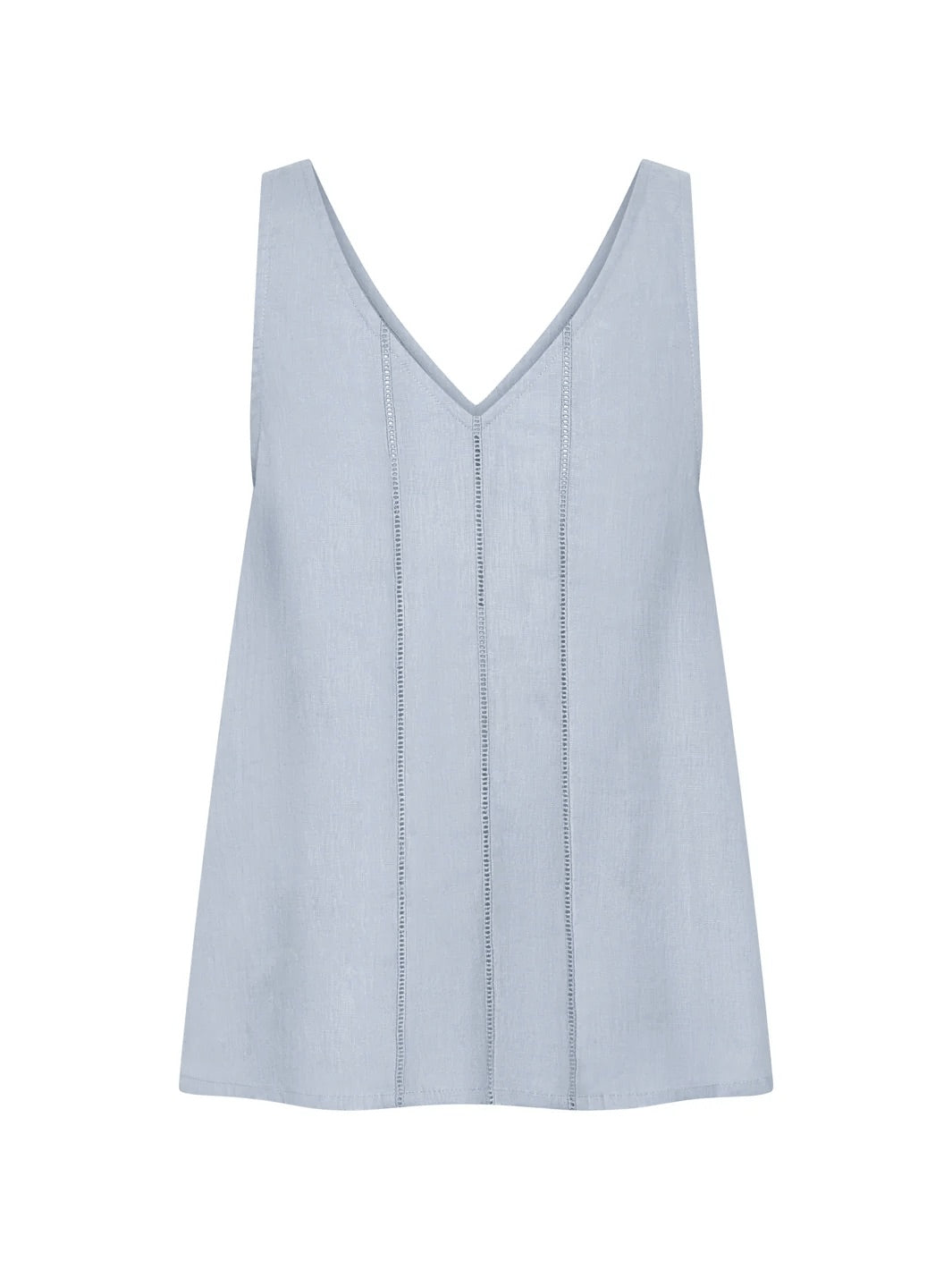 Giana Linen Top Slate Blue