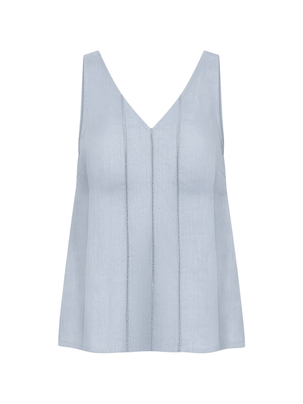 Giana Linen Top Slate Blue