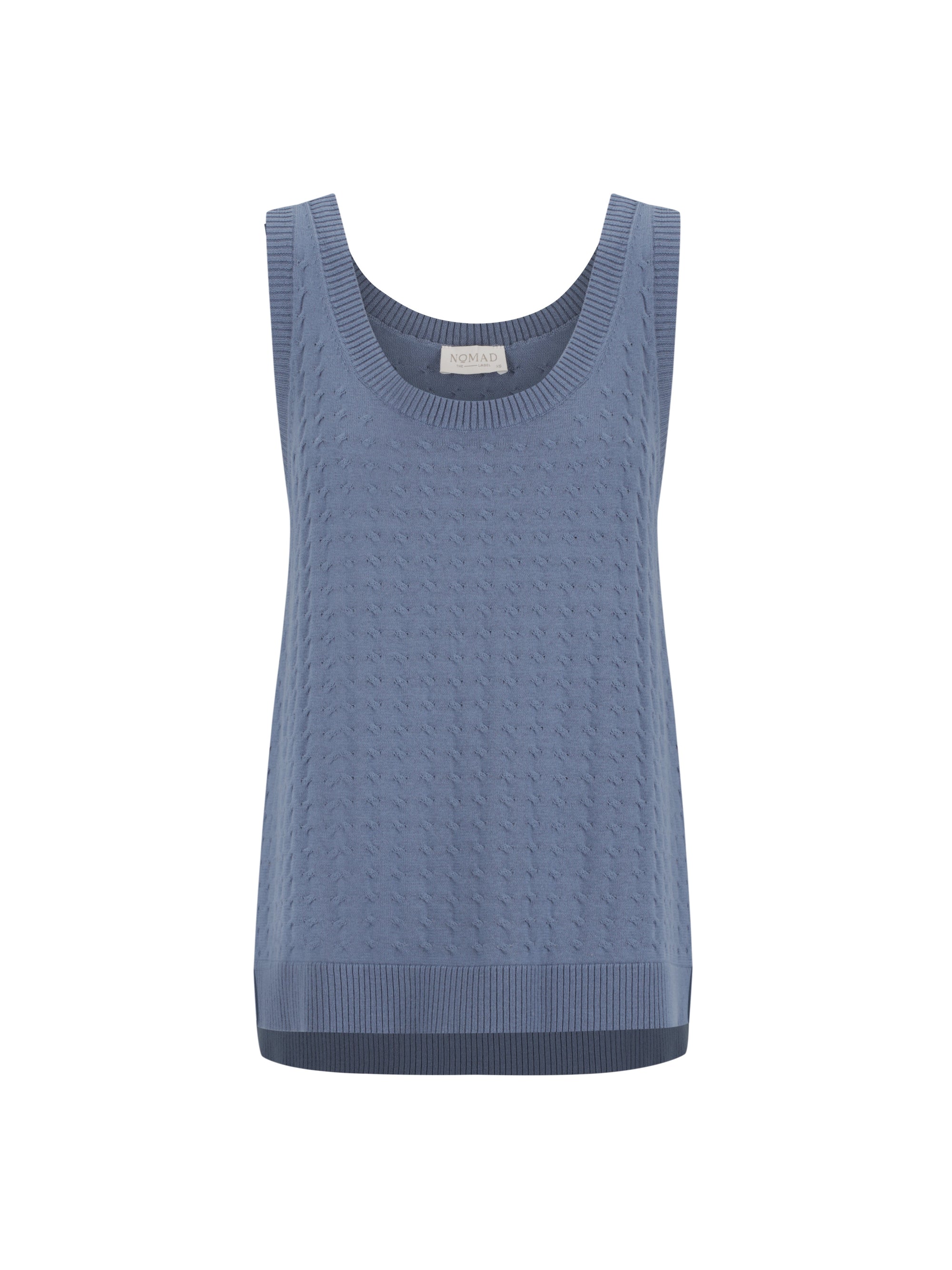 Matilda Cotton Knit Top Aegean Blue