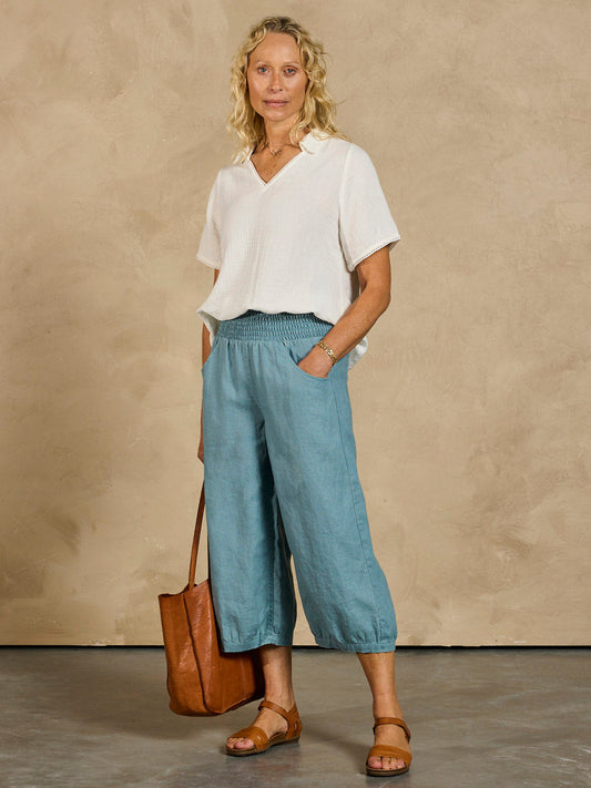 Marrakech Linen Pants Tahiti Blue