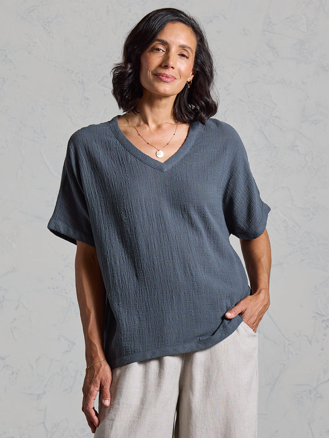 Montego Cotton Top Charcoal