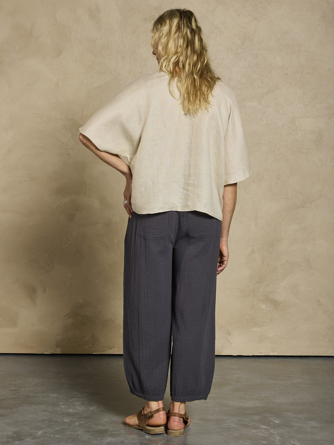 Selene Linen Top Stone