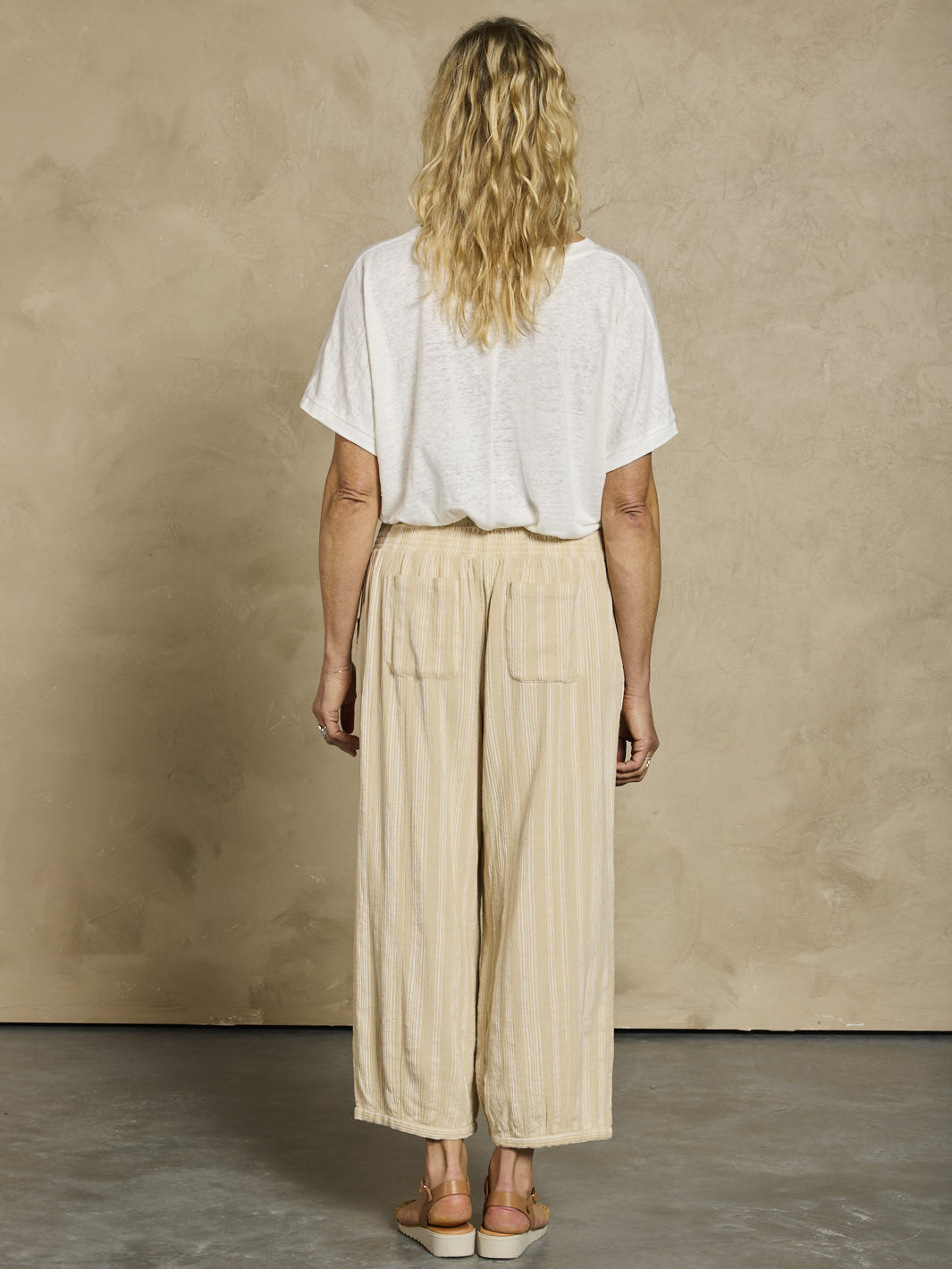 Sadhu Cotton Trousers Sand Stripe