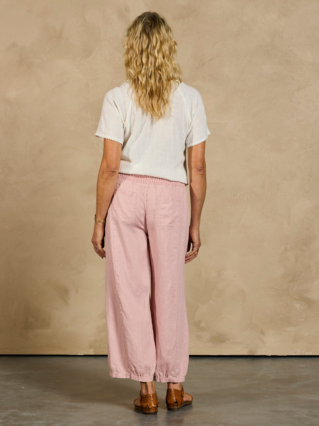 Sadhu French Linen Trousers Dusty Pink