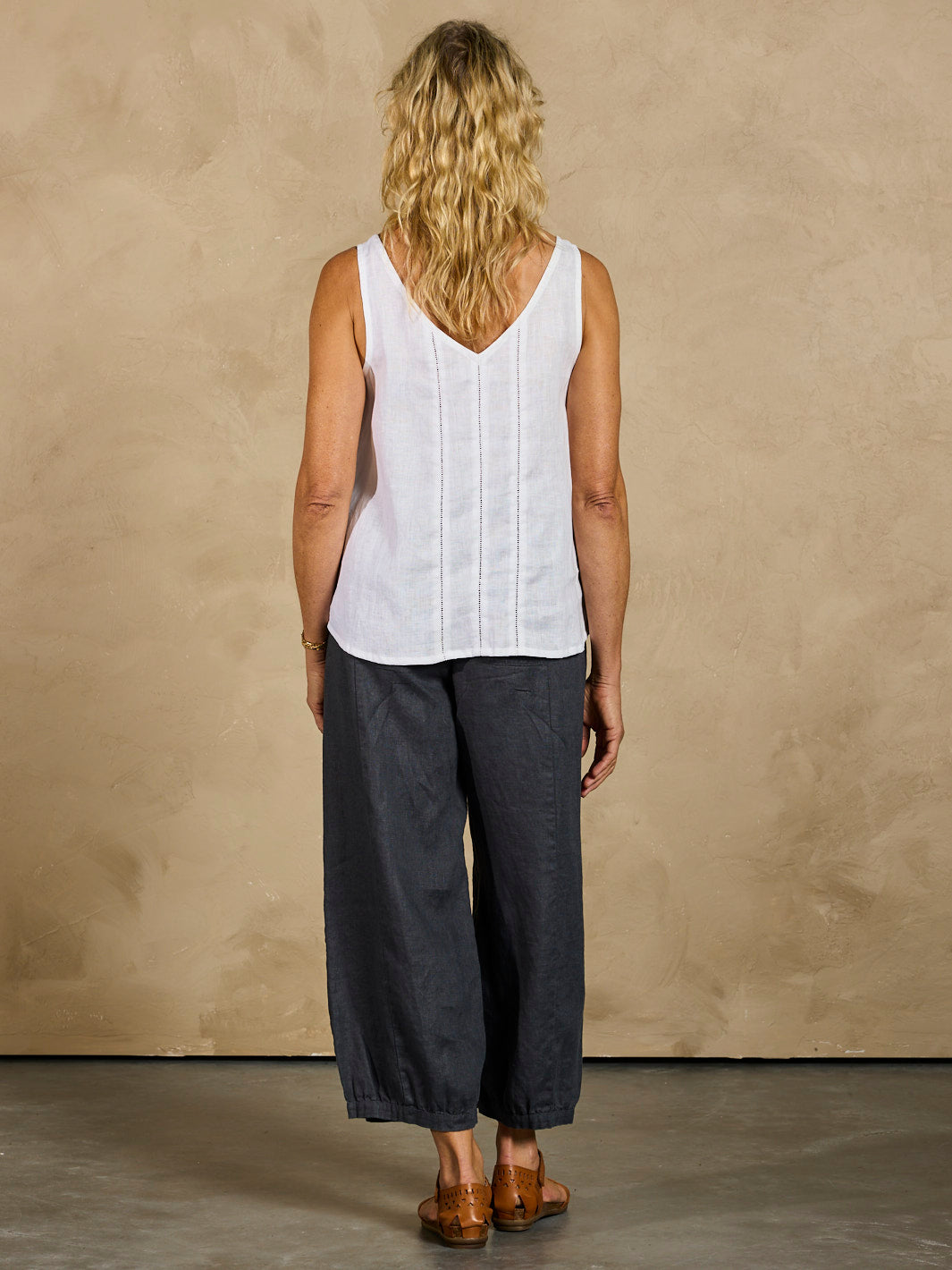Giana Linen Top White