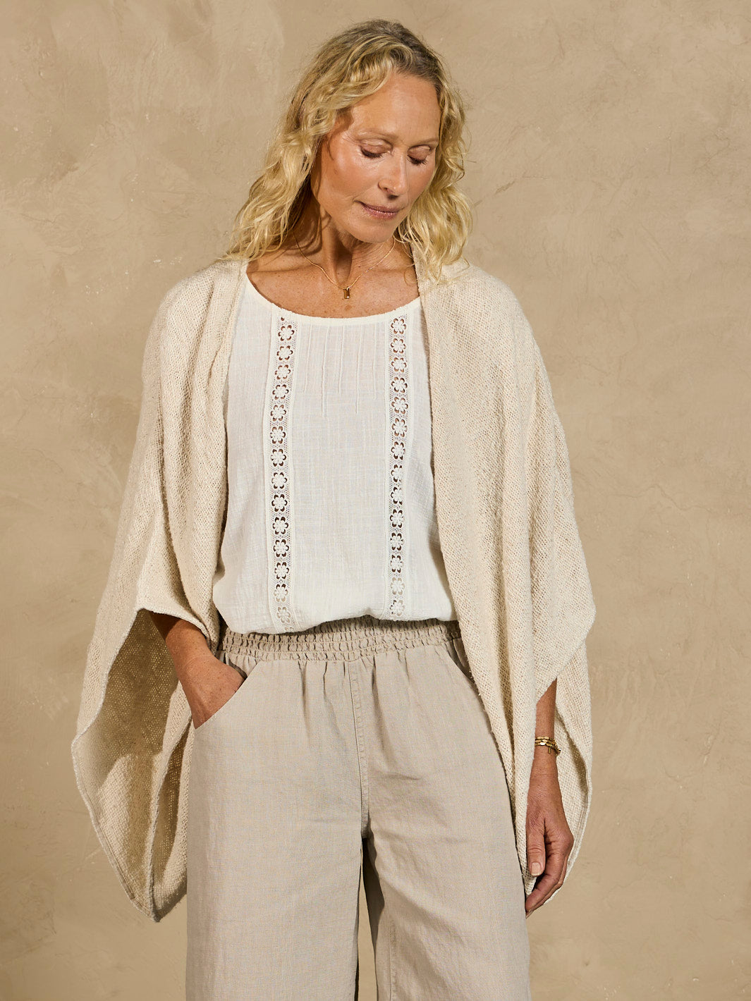 Bloom Cotton Shrug Ecru