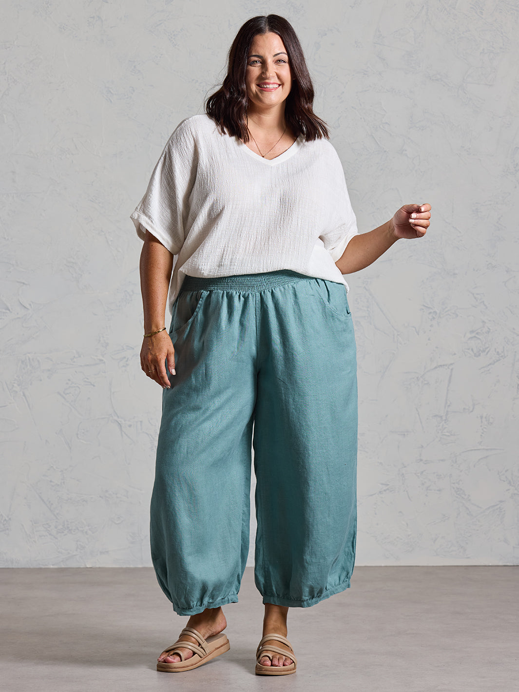 Sadhu French Linen Trousers Tahiti Blue