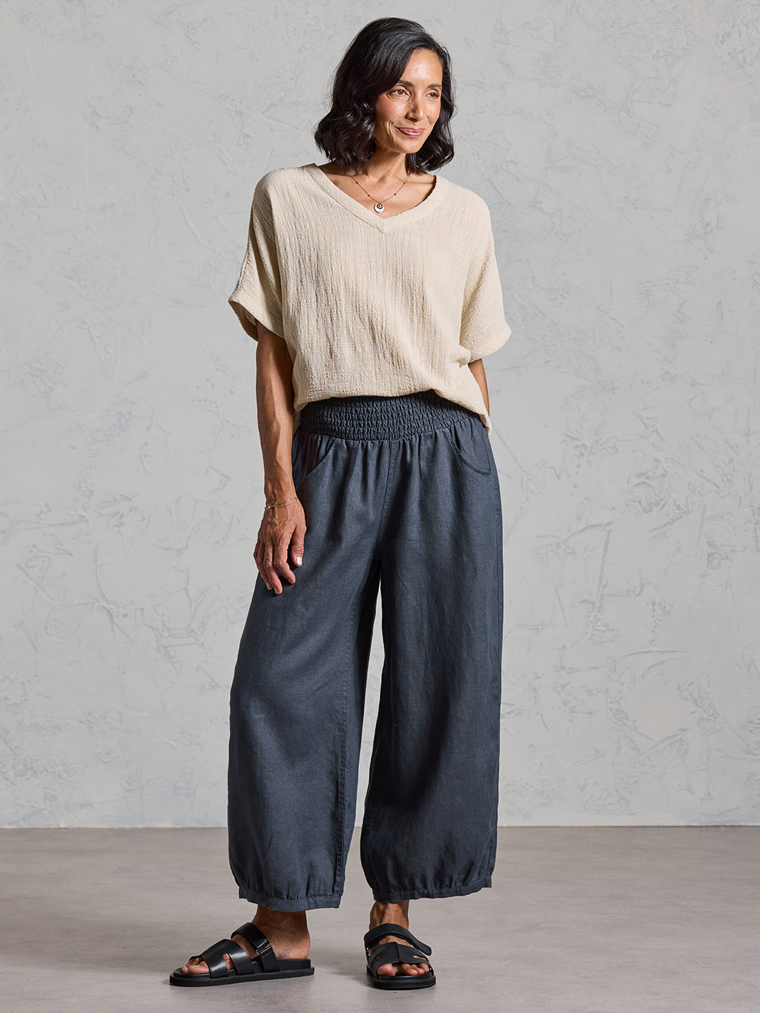 Sadhu French Linen Trousers Charcoal