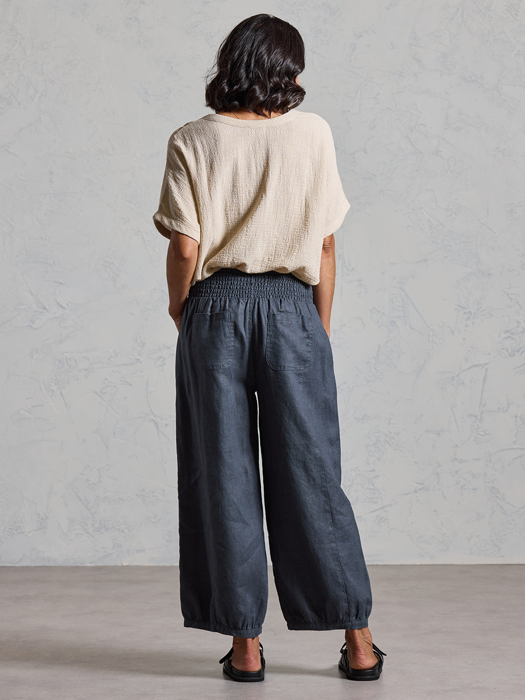 Sadhu French Linen Trousers Charcoal