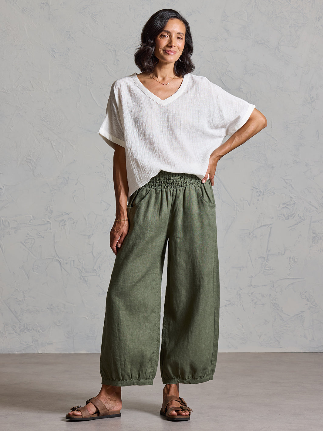 Sadhu French Linen Trousers Olive