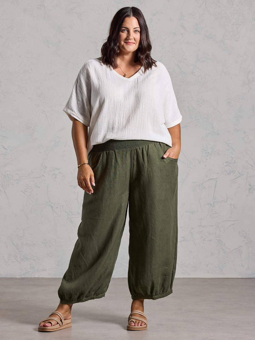 Sadhu French Linen Trousers Olive