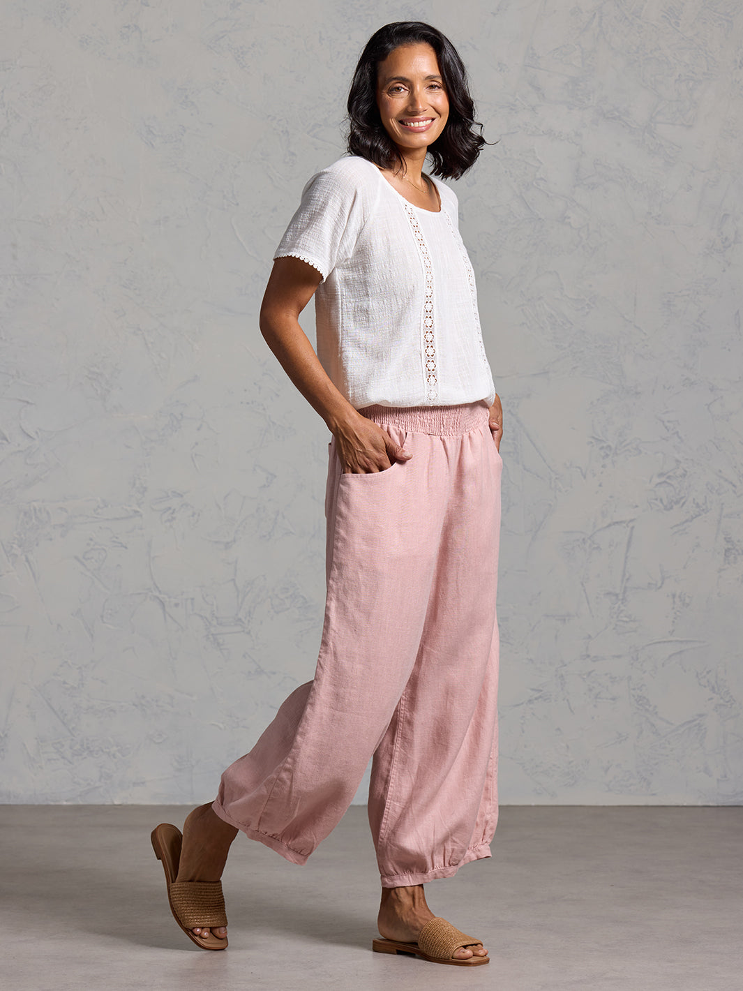 Sadhu French Linen Trousers White