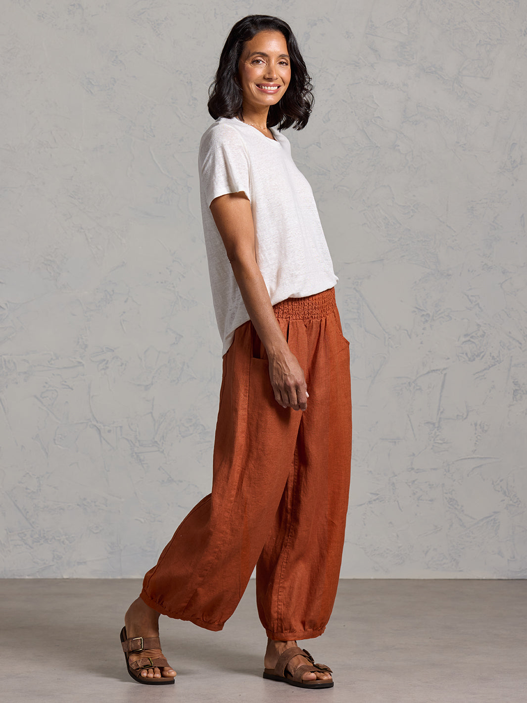 Sadhu French Linen Trousers Rust