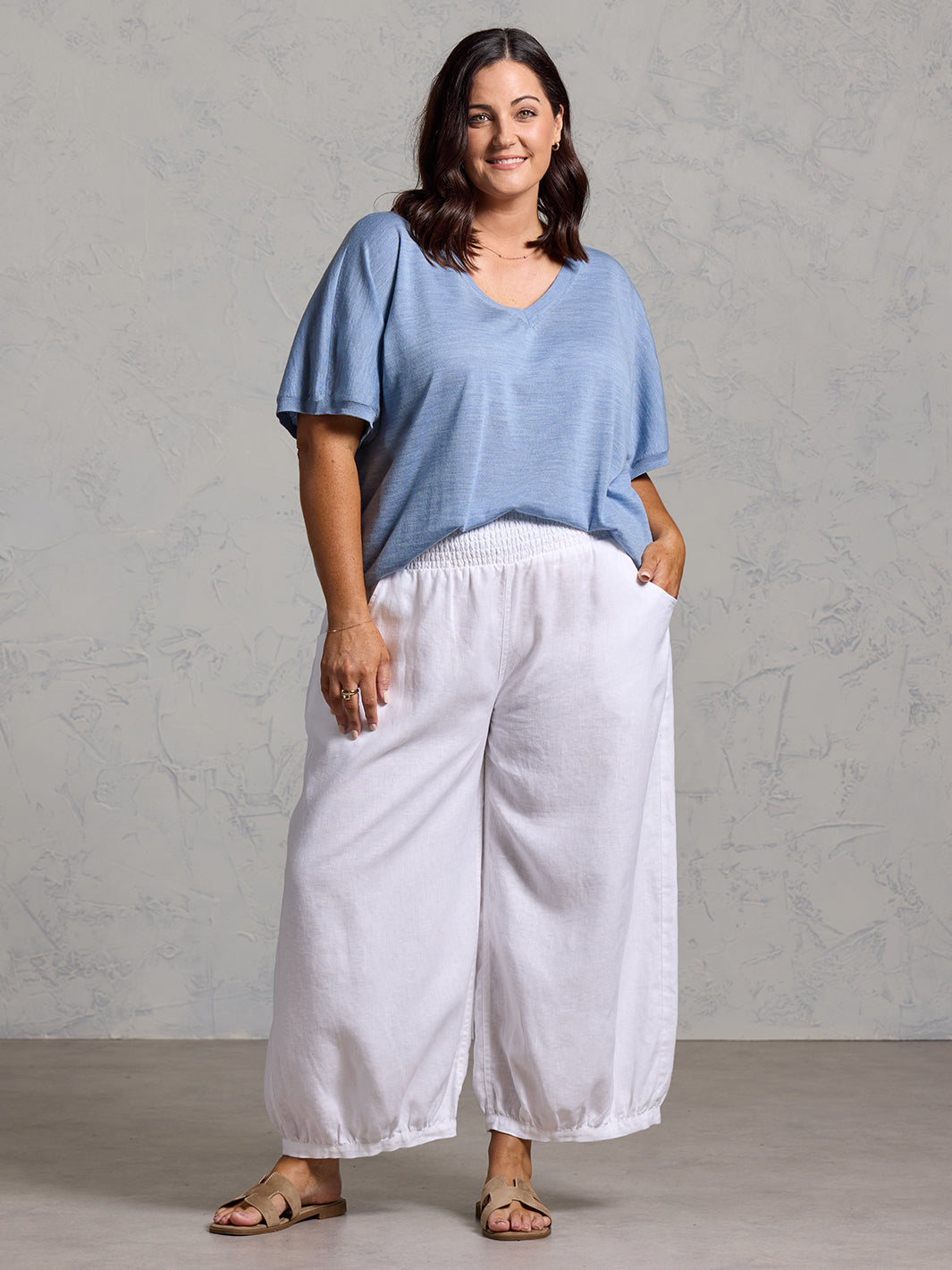 Sadhu French Linen Trousers White