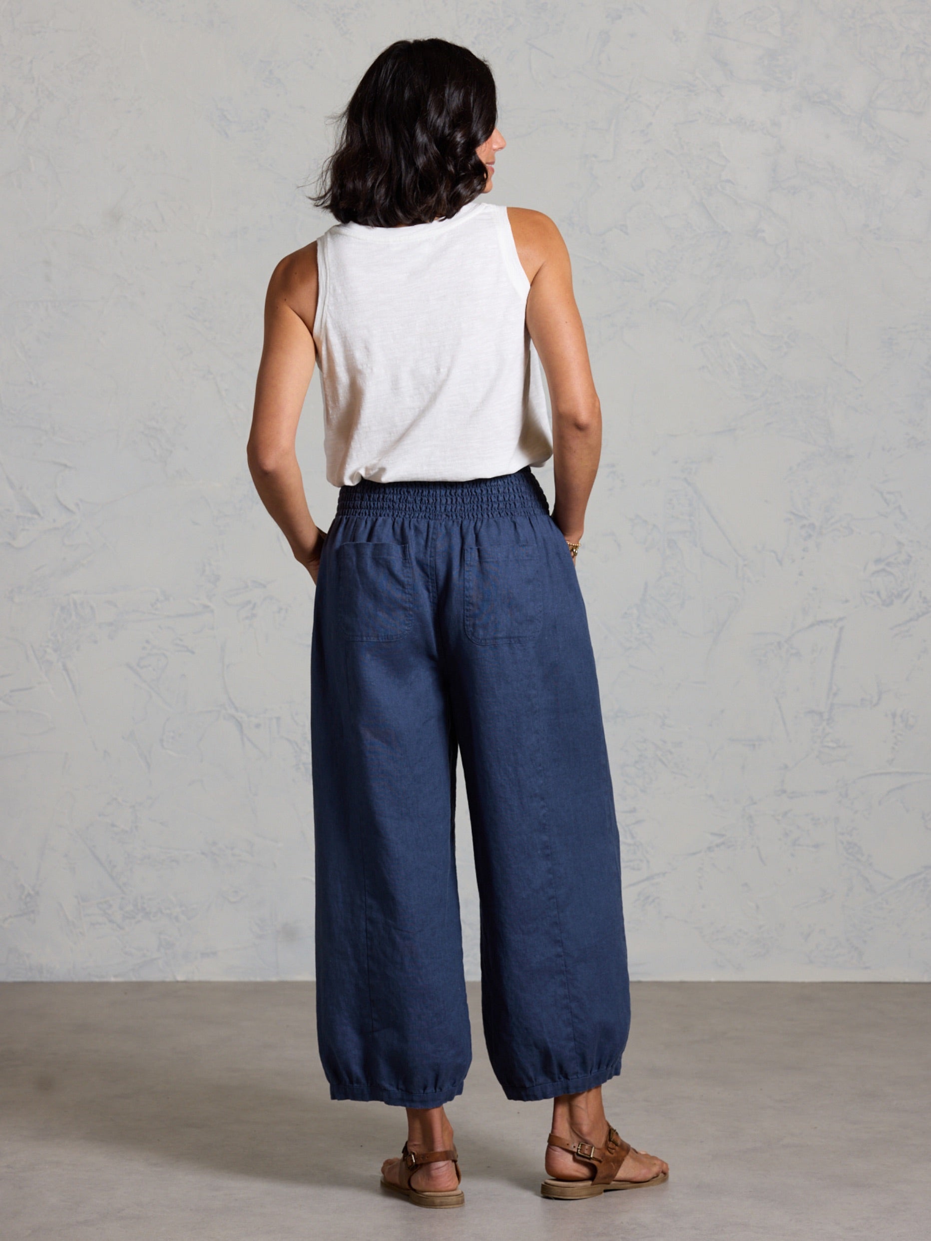 Sadhu French Linen Trousers Navy