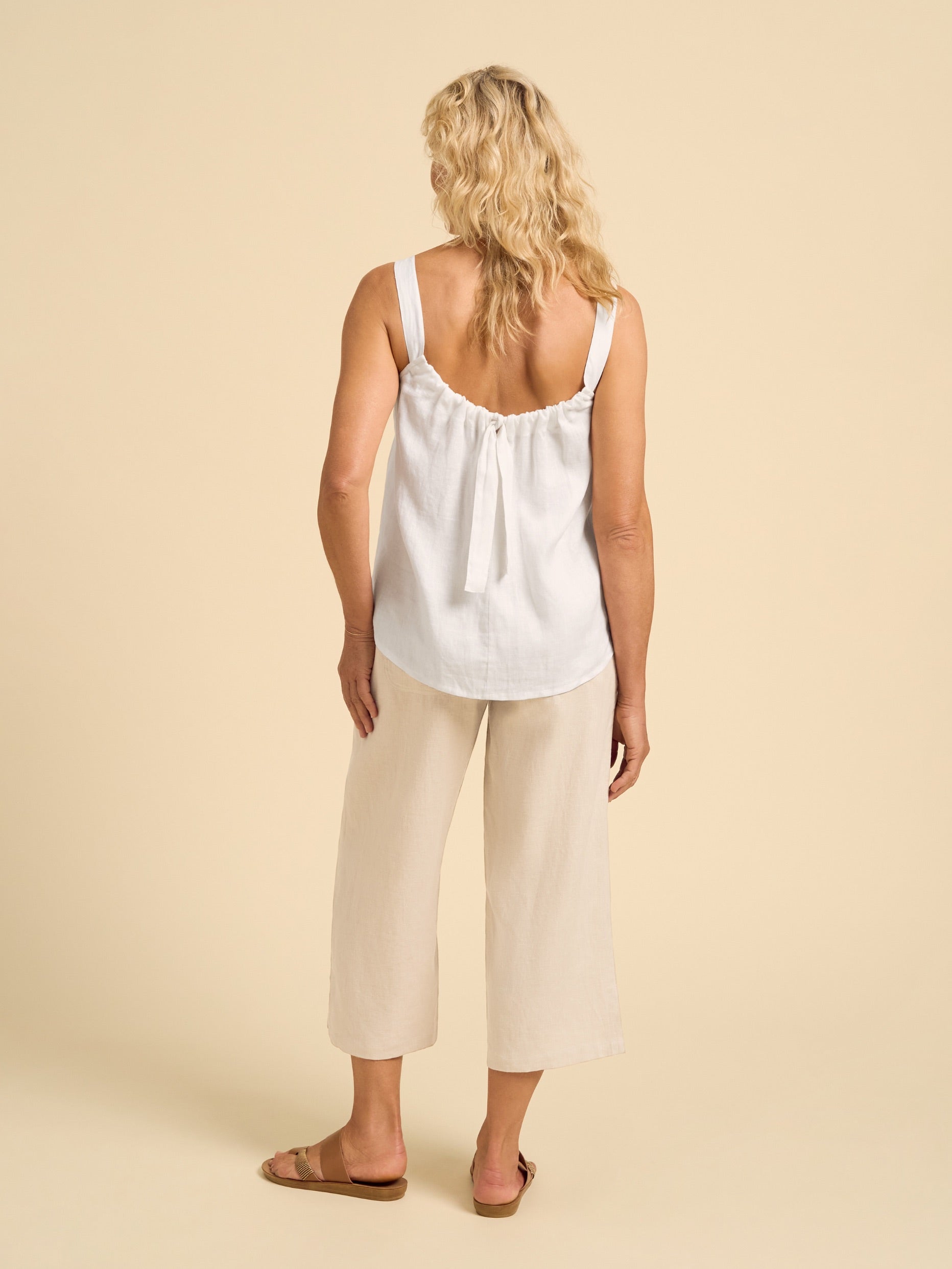 Soella Linen Top Coconut