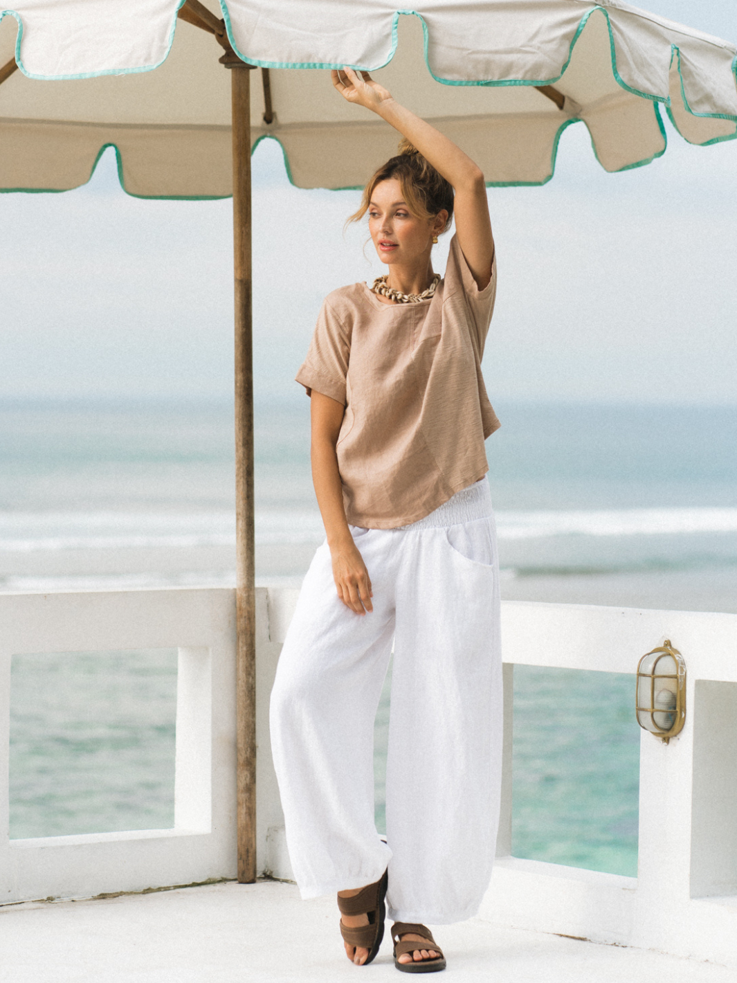 Sadhu French Linen Trousers White