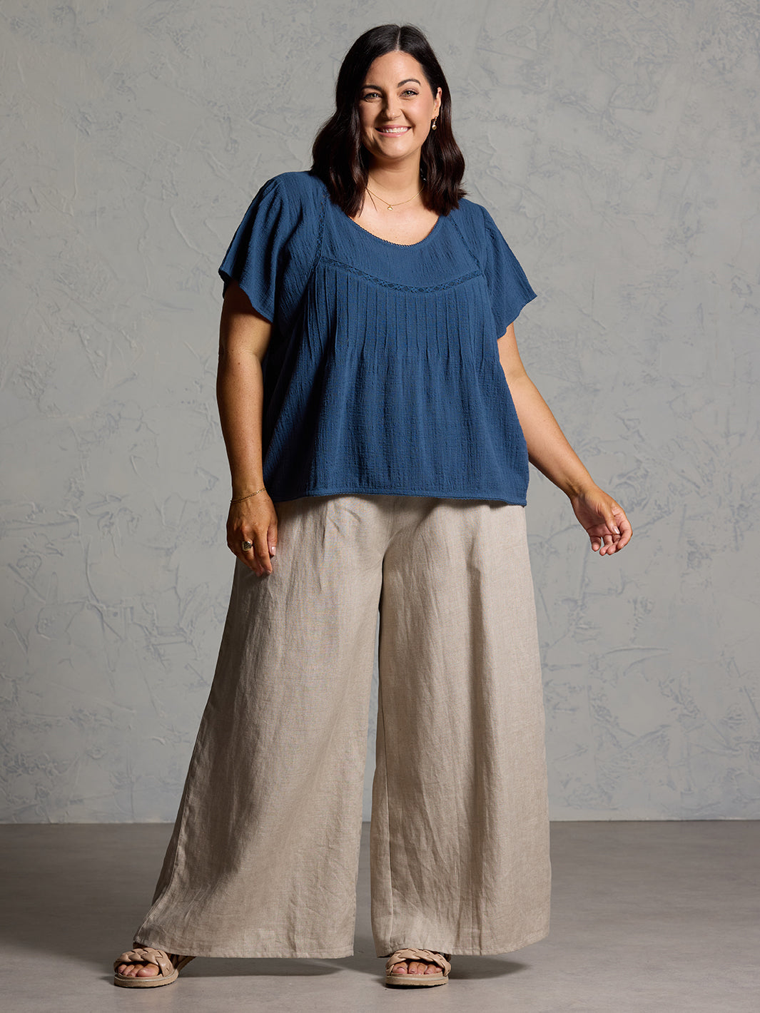 Biarritz Organic Cotton Top Navy