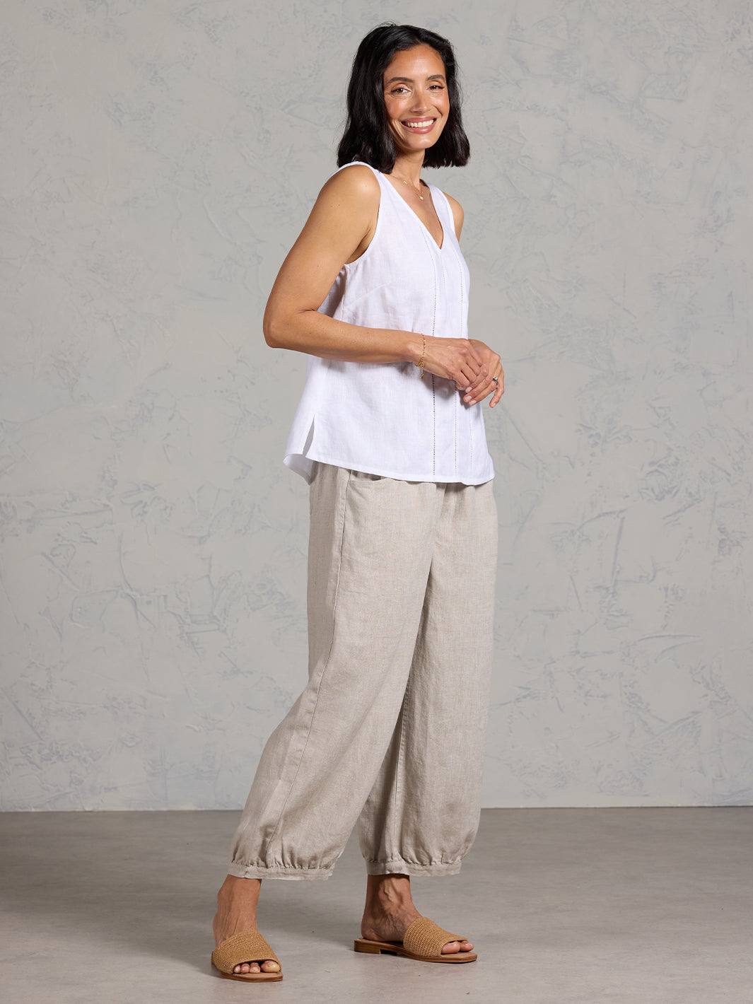 Giana French Linen Top White