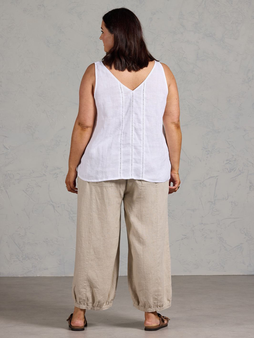 Giana French Linen Top White