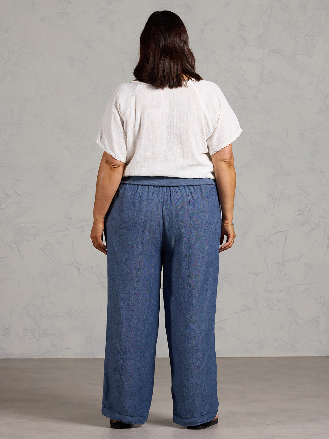 Goa French Linen Trousers Pacific Blue