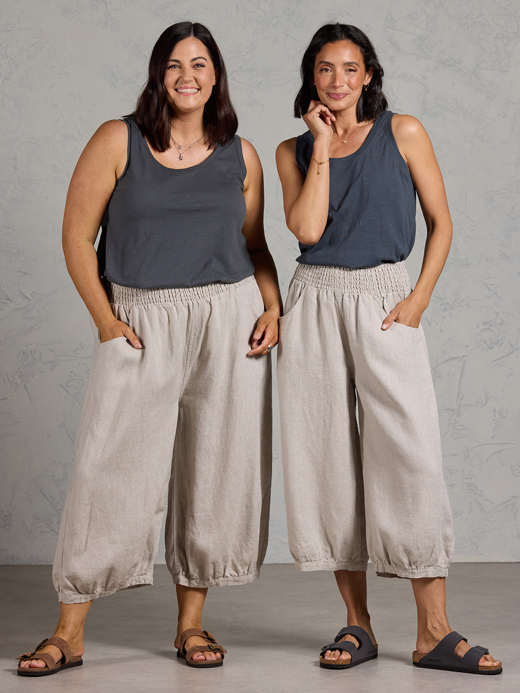 Marrakech French Linen Cropped Trousers Flax