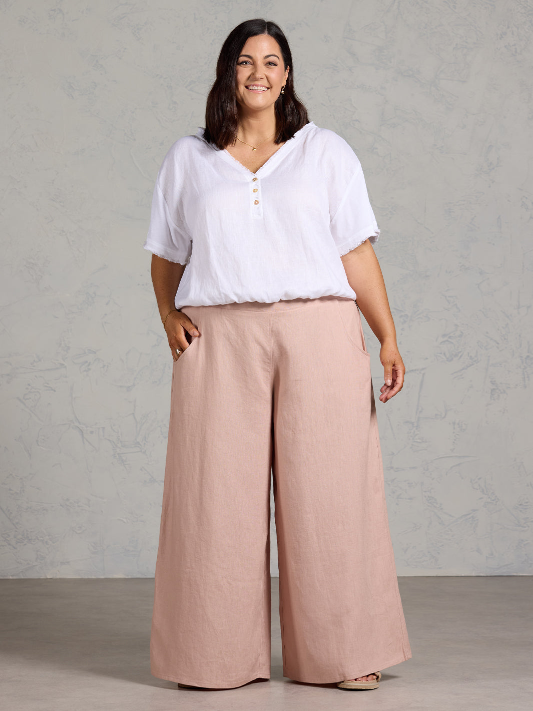 Vivre French Linen and Cotton Blouse White