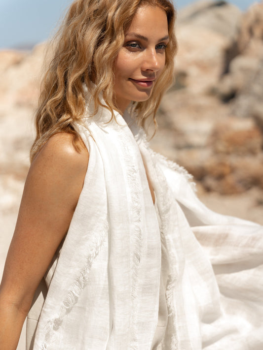Sofi Linen Scarf Coconut
