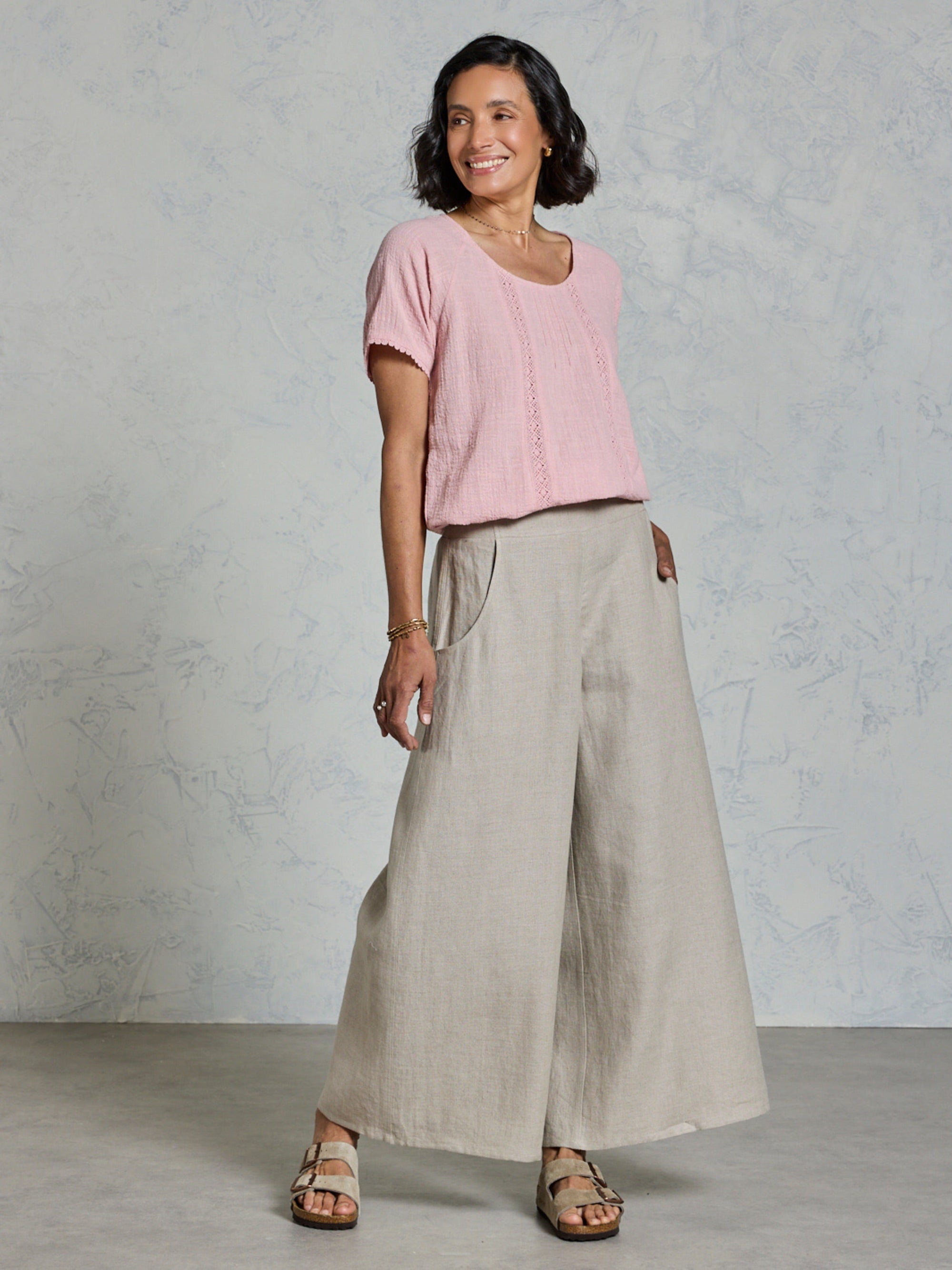 Portillo Linen Trousers Flax