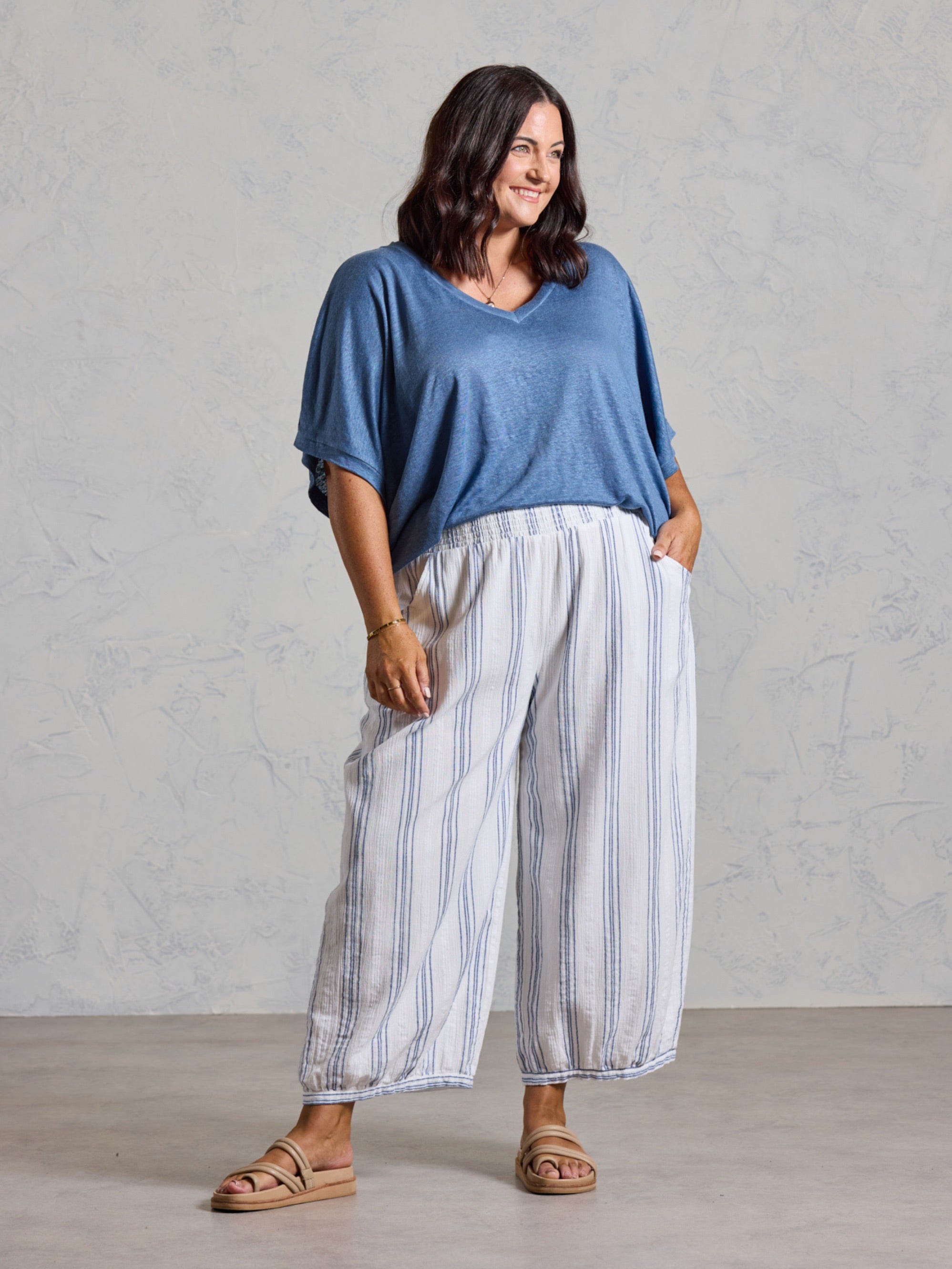 Sadhu Cotton Trousers Azure Stripe