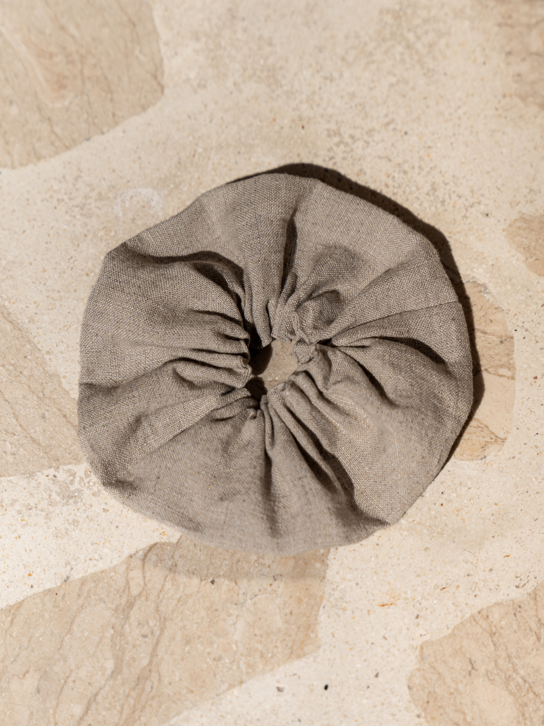 Image features Jumbo Linen Scrunchie in Flax