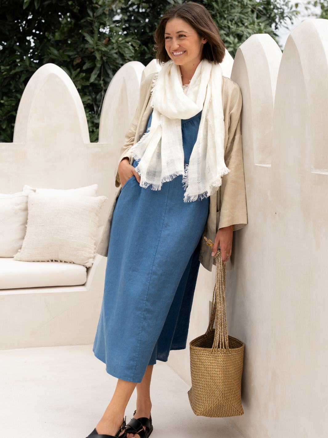Sofi Linen Scarf Coconut