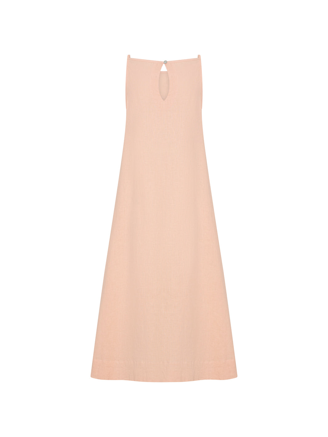 Image features Peony Linen Dress in Coral