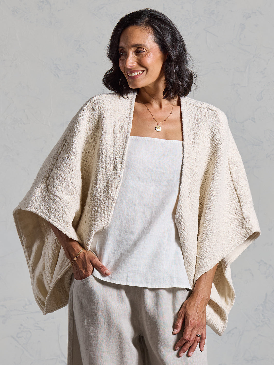 Bloom Cotton Shrug Ecru