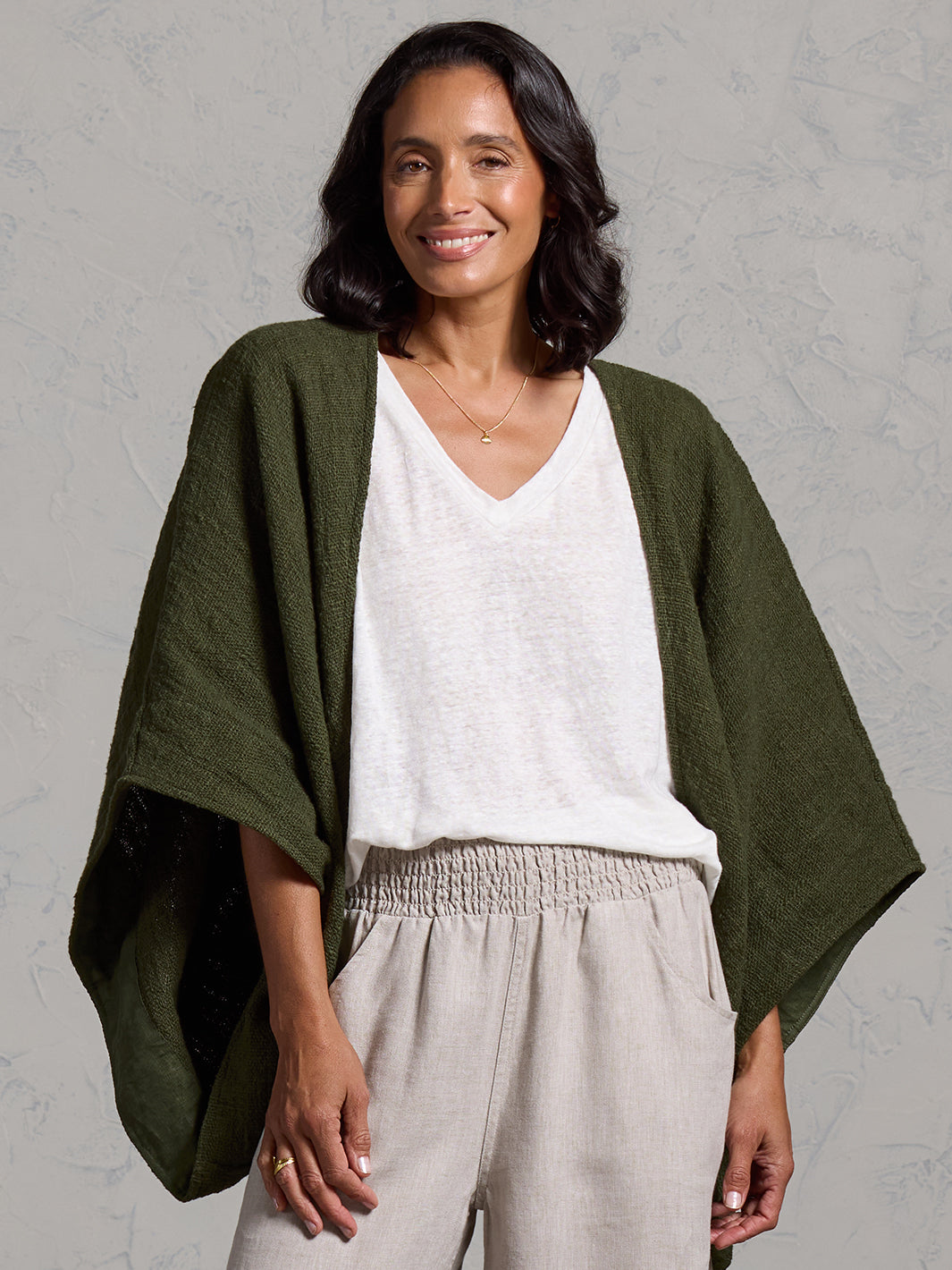 Bloom Cotton Shrug Olive