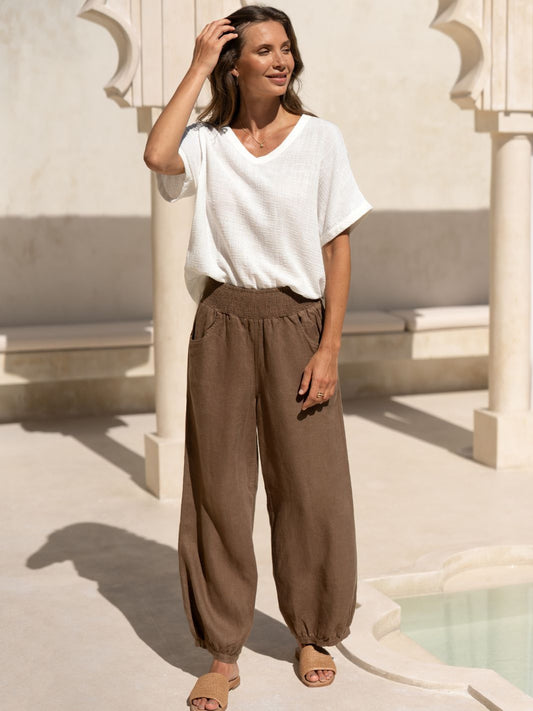 Sadhu French Linen Trousers Cinnamon