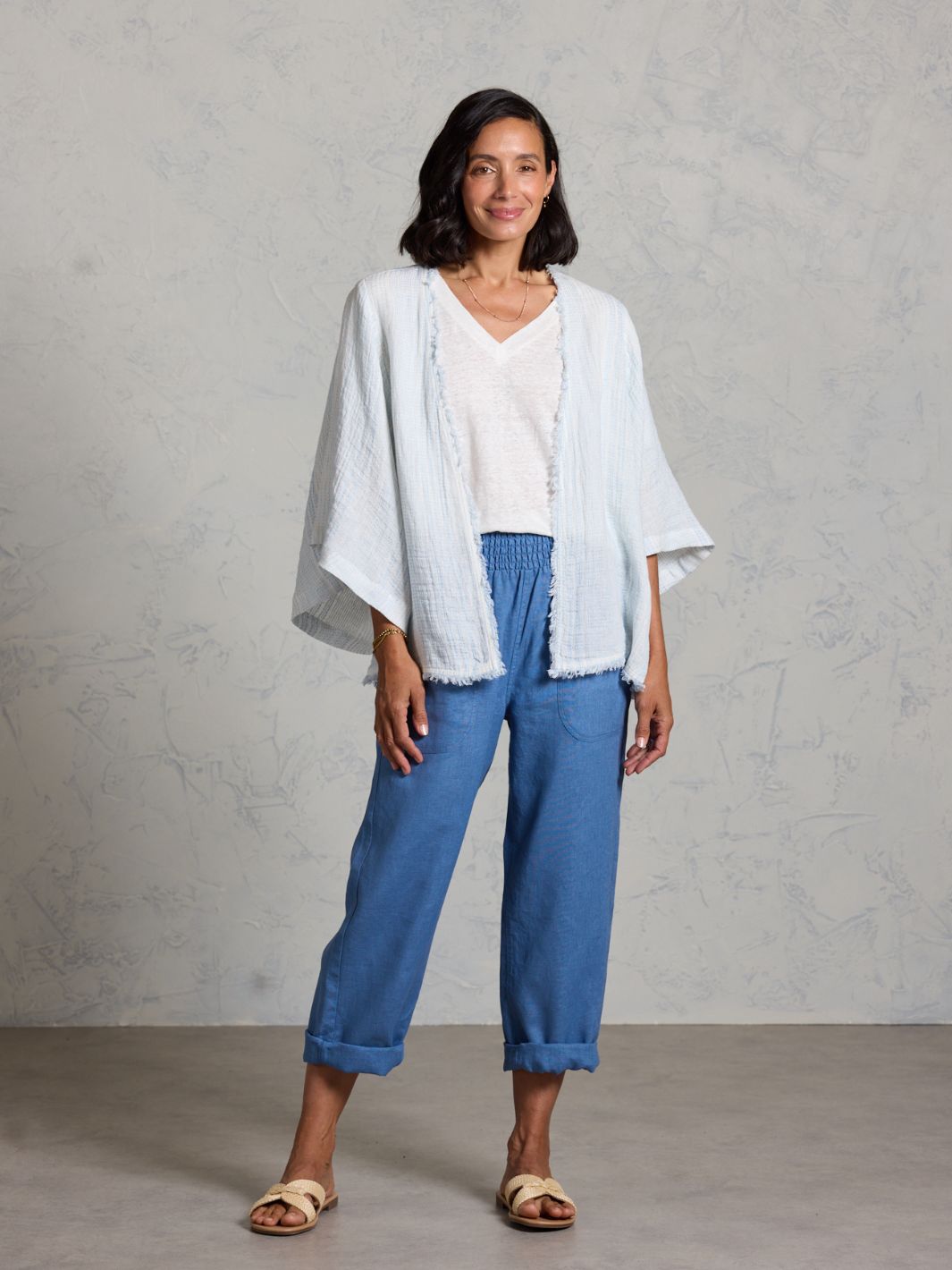 Coastal French Linen Shrug Sea Spray