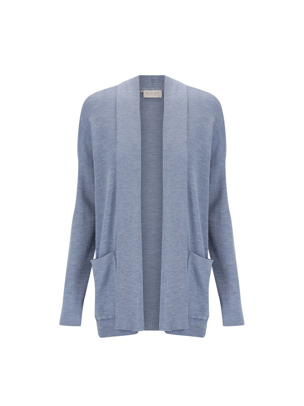 Light blue cardigan on a white background