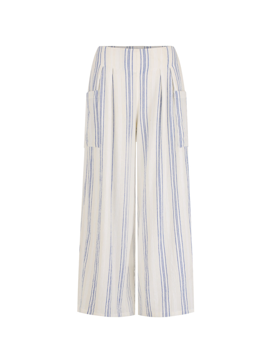 Milos Cotton Trousers Azure Stripe