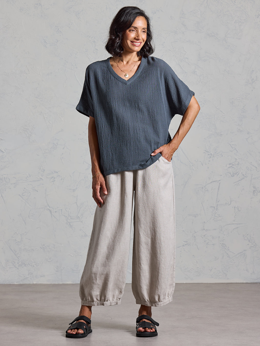 Montego Cotton Top Charcoal