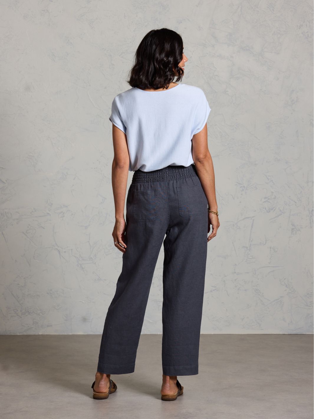 Nautical French Linen Pants Charcoal
