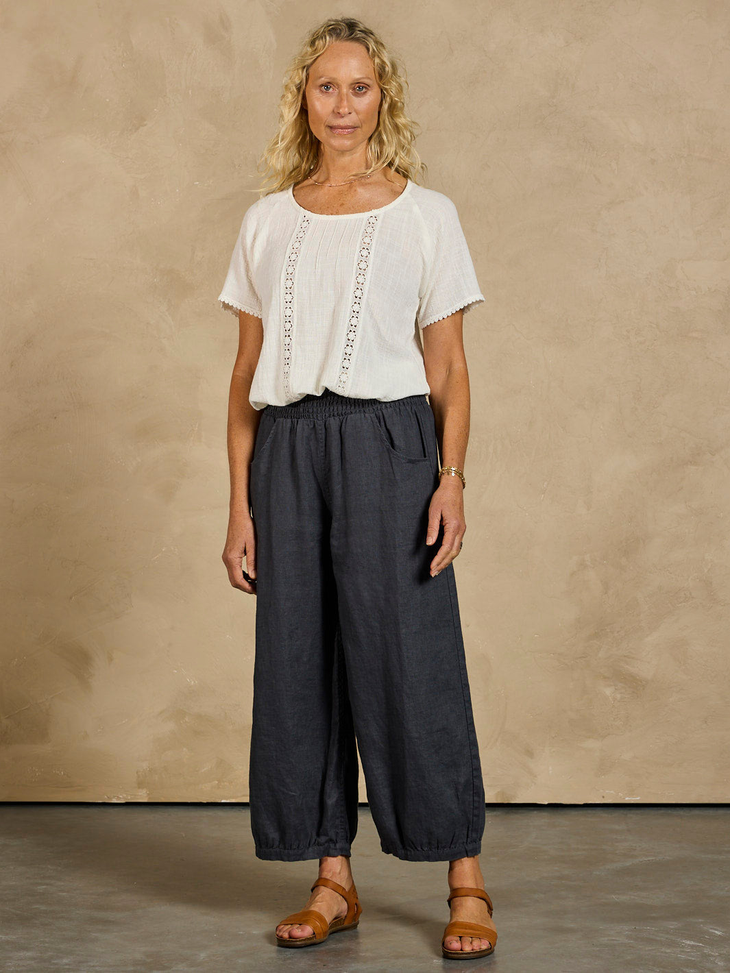 Sadhu French Linen Trousers Charcoal