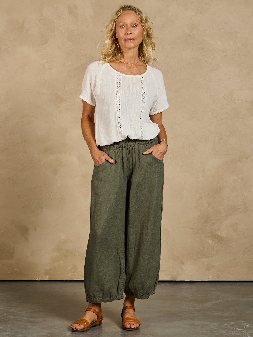 Sadhu French Linen Trousers Olive