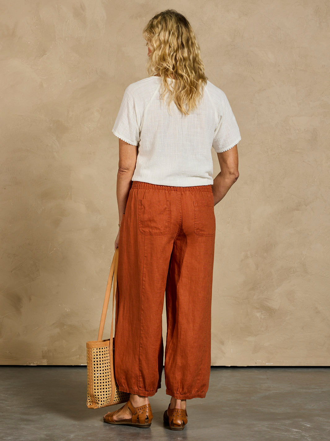 Sadhu French Linen Pants Rust