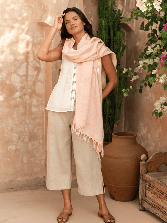 Rivoli Linen Scarf Coral