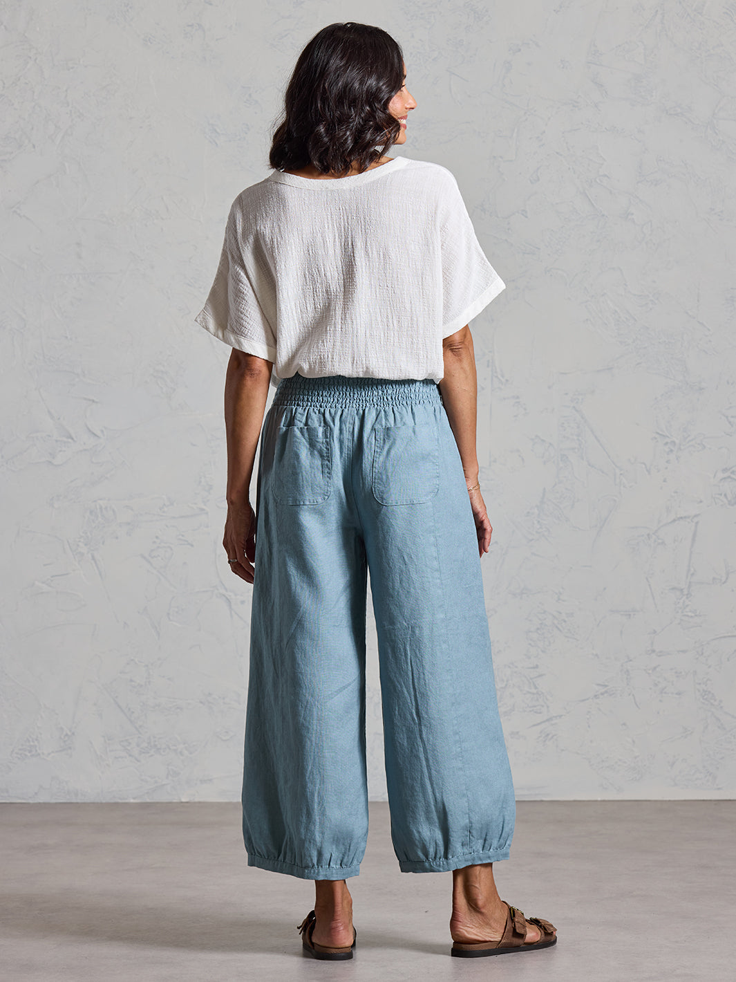 Sadhu French Linen Trousers Tahiti Blue