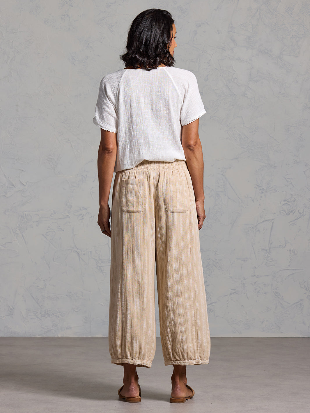Sadhu Cotton Trousers Sand Stripe