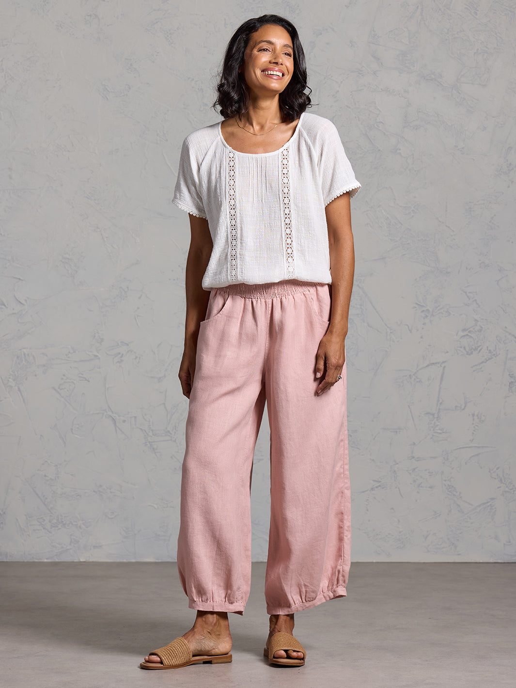 Sadhu French Linen Trousers White